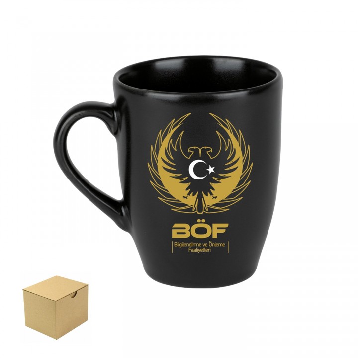Bonna Mat Siyah Porselen Mug 330 ml